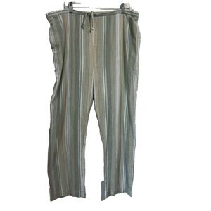 TravelSmith Pants Womens Casual Pastel Stripe Woven Tapered Fit Beach Size Large